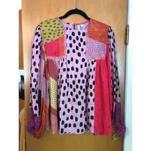 Blank London Anthropologie Print Blouse S